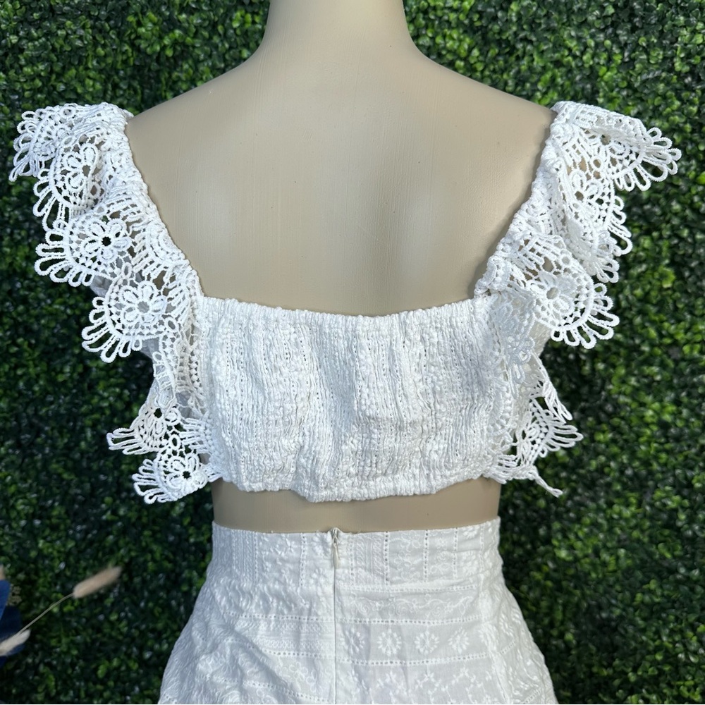 Nwt White eyelet‎ trim wrap Skirt Set - Picture 5 of 7